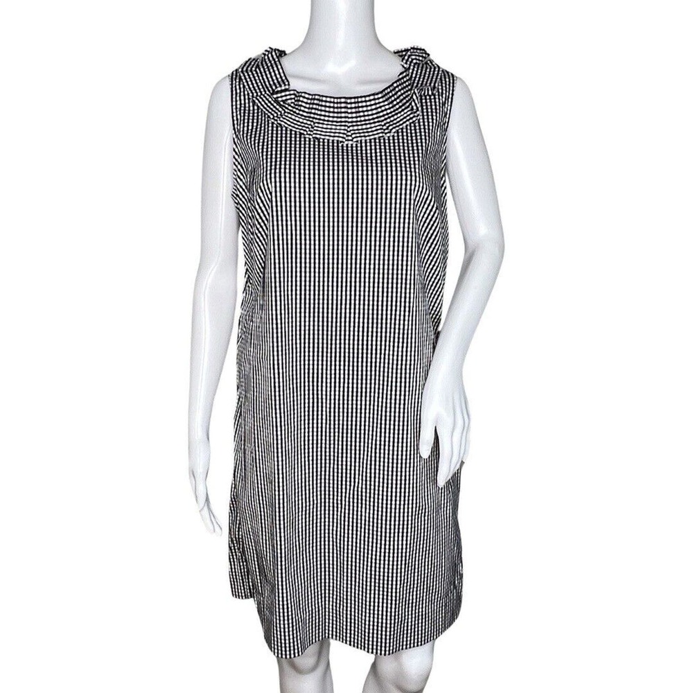 Talbots Dress Womens 12 Petite‎ White Black Gingham Plaid Sheath Office Casual